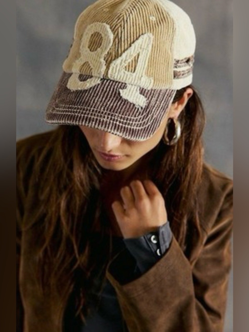 ▪️NWT Free People Hollie Varsity Baseball corduroy Hat